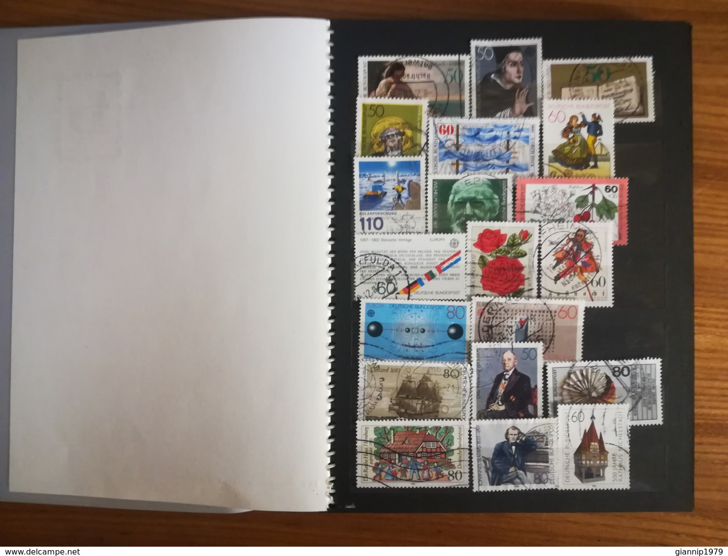 ALBUM FRANCOBOLLI STAMPS GERMANIA GERMANY DEUTSCHE GERMAN DAL 1980 AL 2016  USATI USED SERIE COMPLETE - Collezioni (in Album)