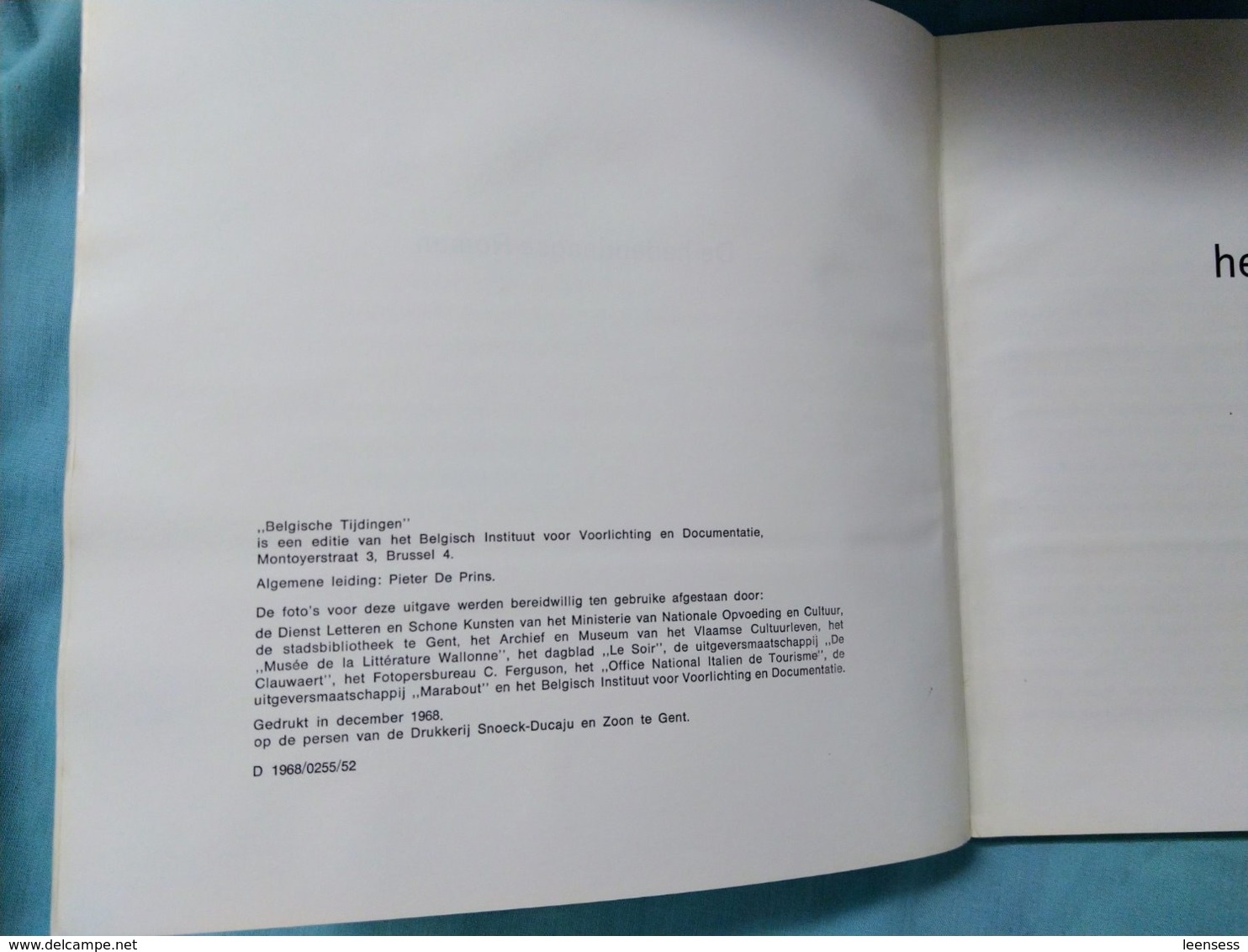 Belgische Tijdingen, De Hedendaagse Roman, 1968, - Literatuur