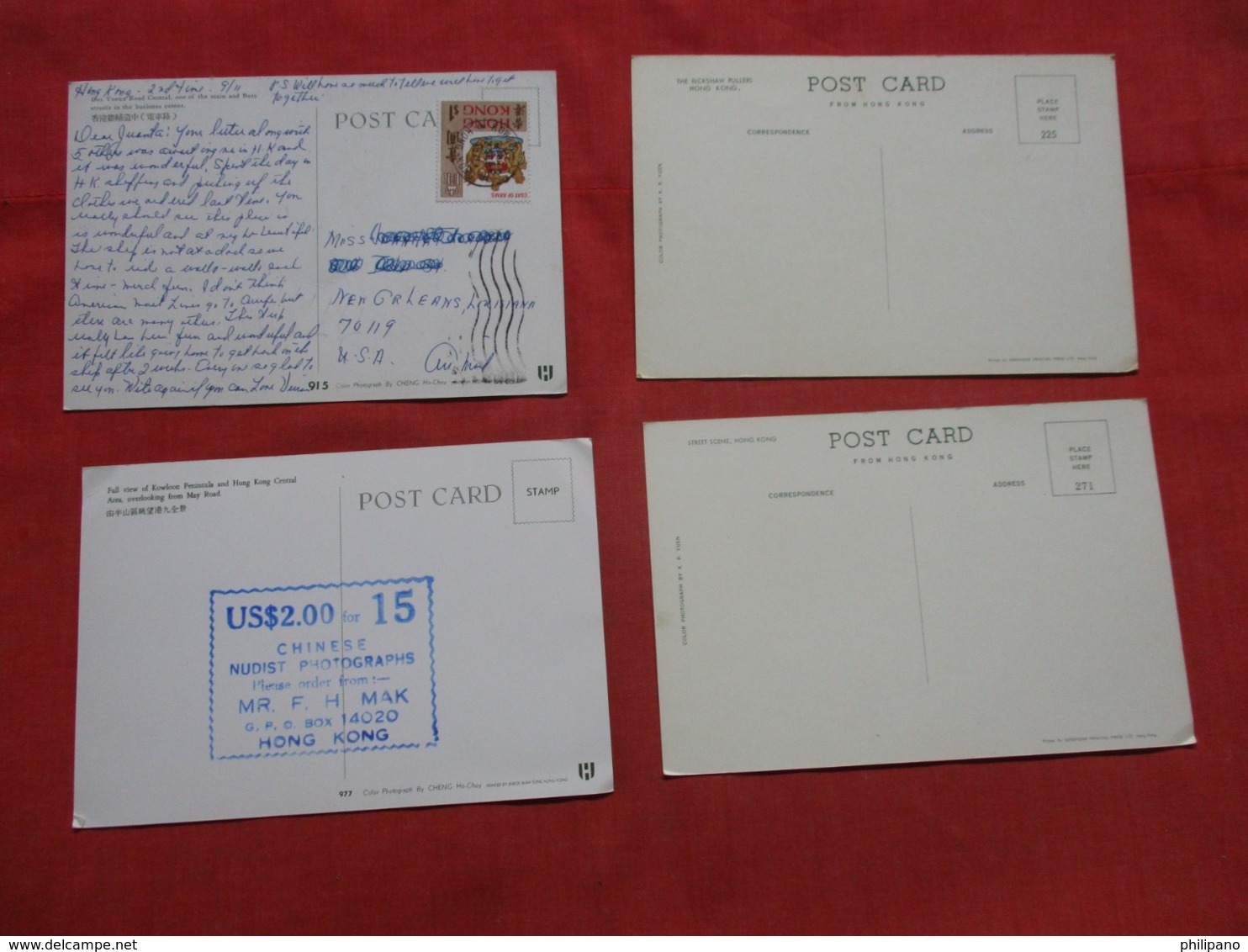 China (Hong Kong)  Lot Of 8 Cards-- Larger Format Approx.  4 X 6  -------- Ref-- 3697 - Cina (Hong Kong)