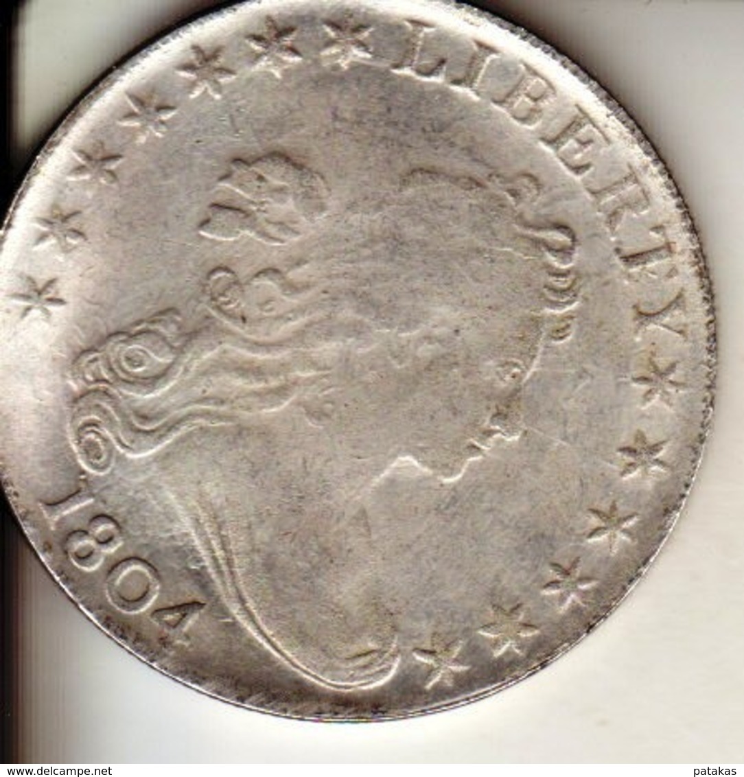 1 Dollar 1804 Fausse Pièce Aspect Argent Mais Aimantable - 1794-1804: Early Dollars