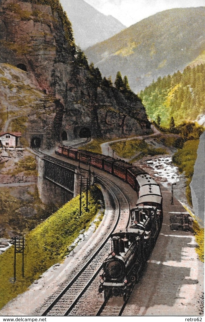 FERROVIA DEL S.GOTTARDO → Galleria Spirale Del Prato Anno 1913 - Prato