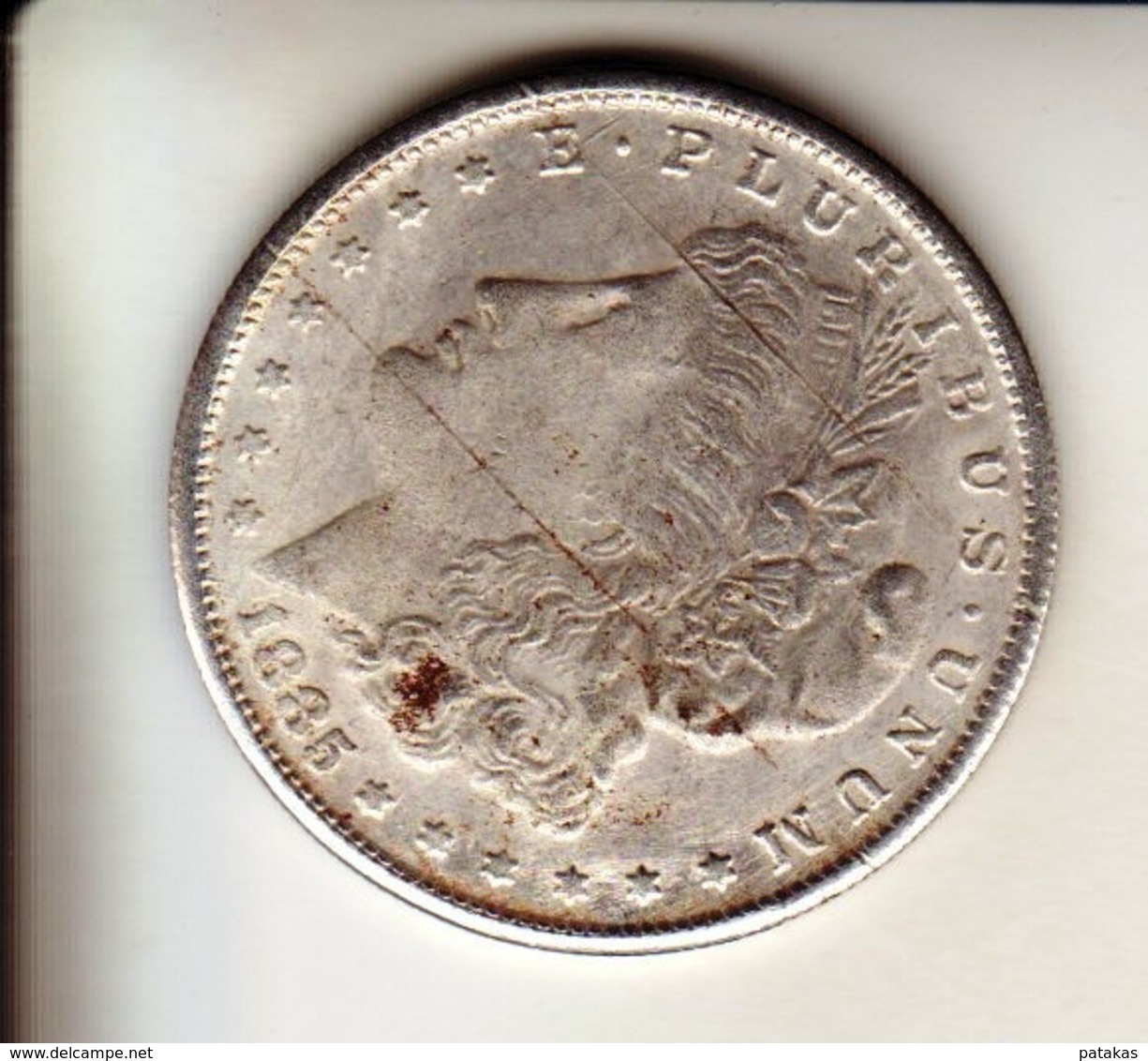 1 Dollar 1885 Fausse Pièce Aspect Argent Mais Aimantable - 1873-1885: Trade Dollars (Dollar De Commerce)