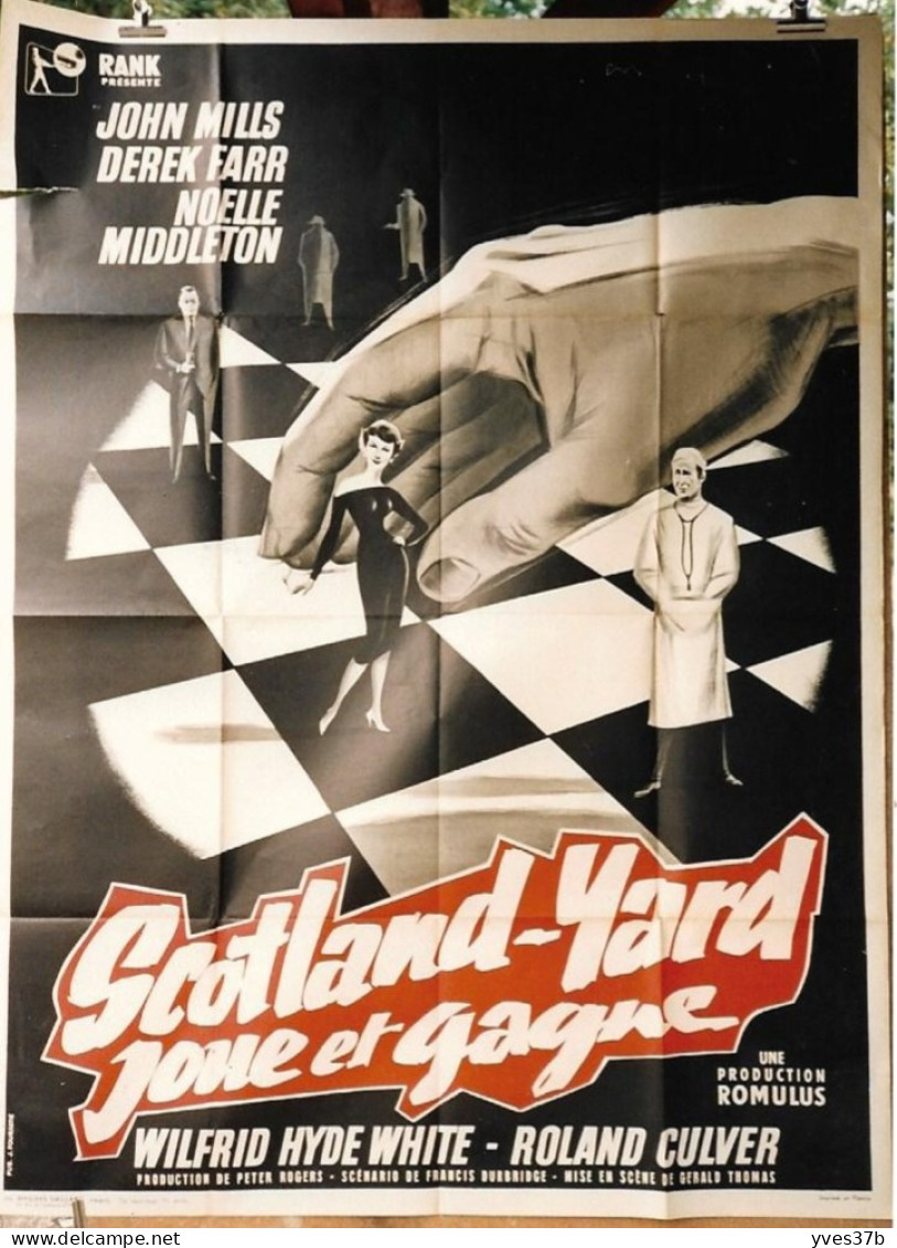 "Scotland-Yard Joue Et Gagne" John Mills, D. Farr...1957 - Affiche 120x160 - TTB - Manifesti & Poster