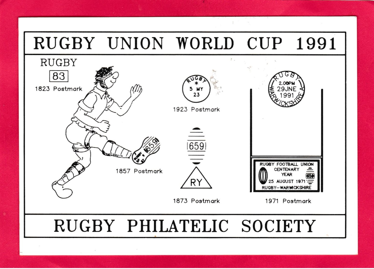 Modern Post Card Of Rugby Union World Cup 1991,Rugby Philatelic Society,X33. - Rugby