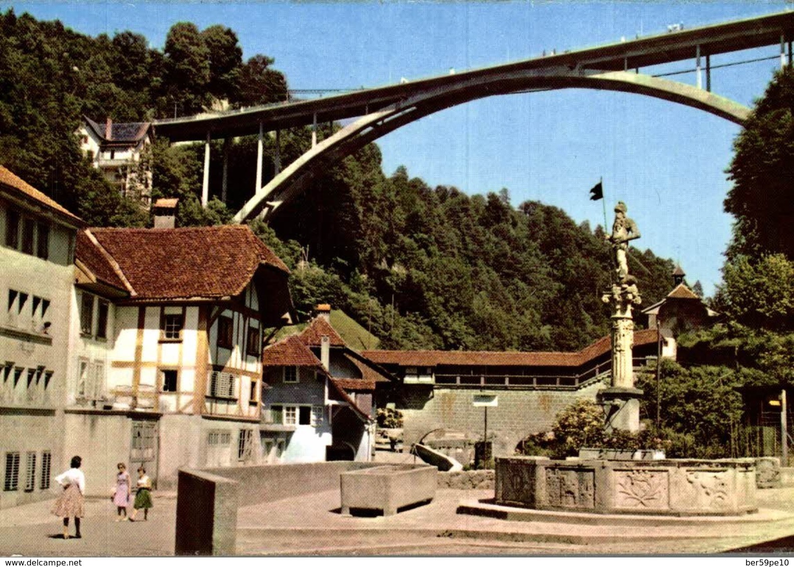 FRIBOURG  PONT DU GOTTERON ET FONTAINE DE LA VIGILANCE - Aurich