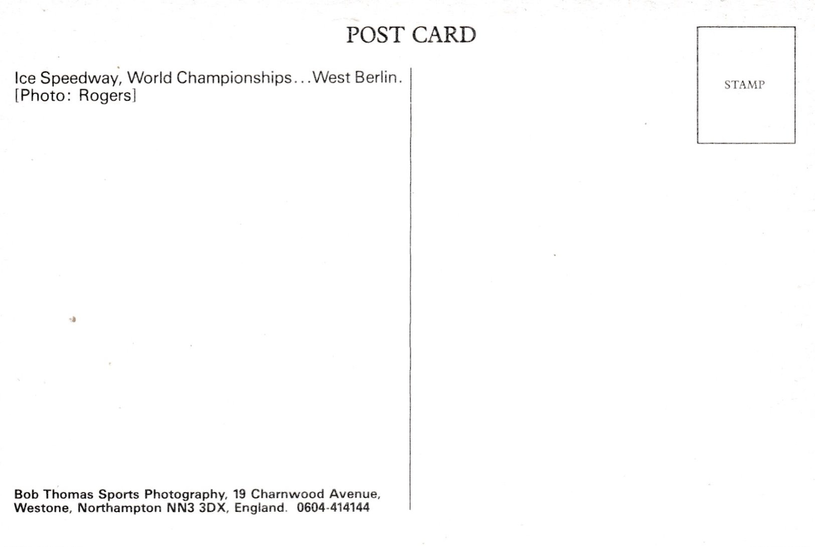 Modern Post Card Of Ice Speedway,World Championships,West Berlin,Germany,X33. - Other & Unclassified