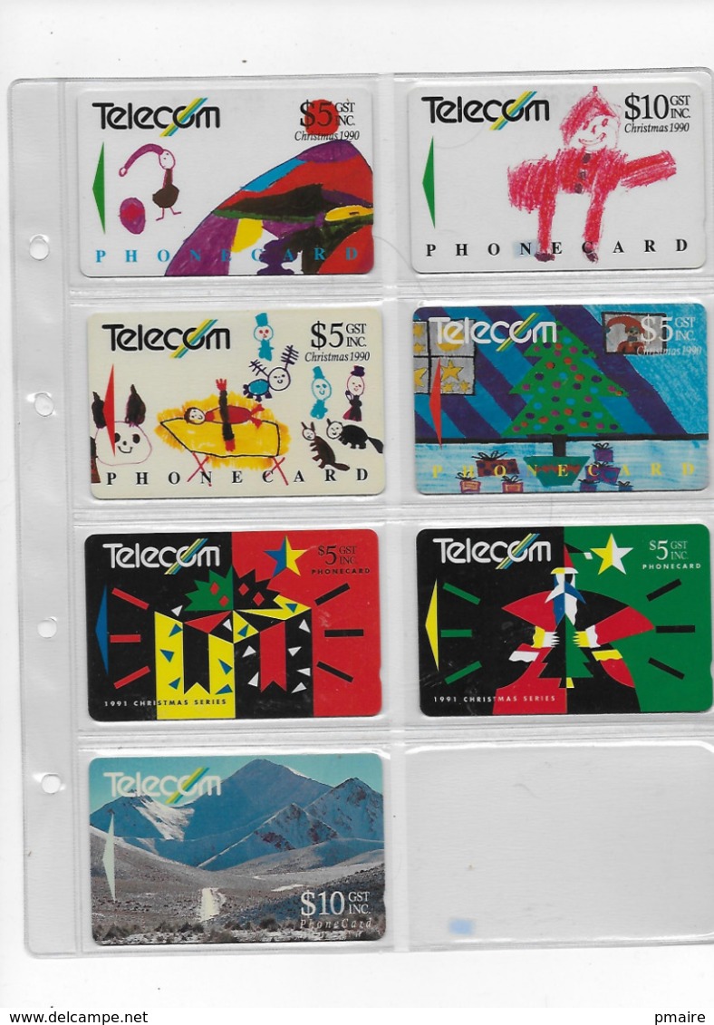 7 Cartes Anciennes De Nouvelle Zélande New-Zealand Noel Christmas 1990 1991 - Neuseeland