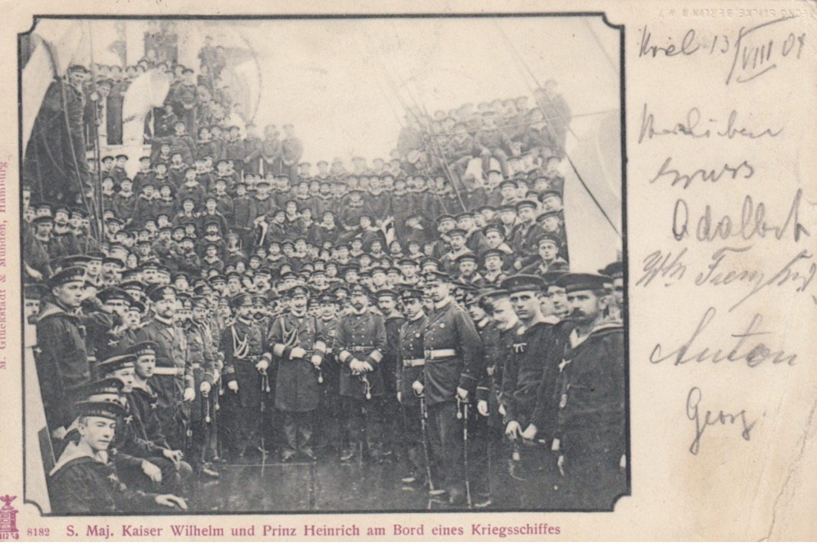 KIEL , Royal Family Members On Warship , Germany , 1901 - Kiel