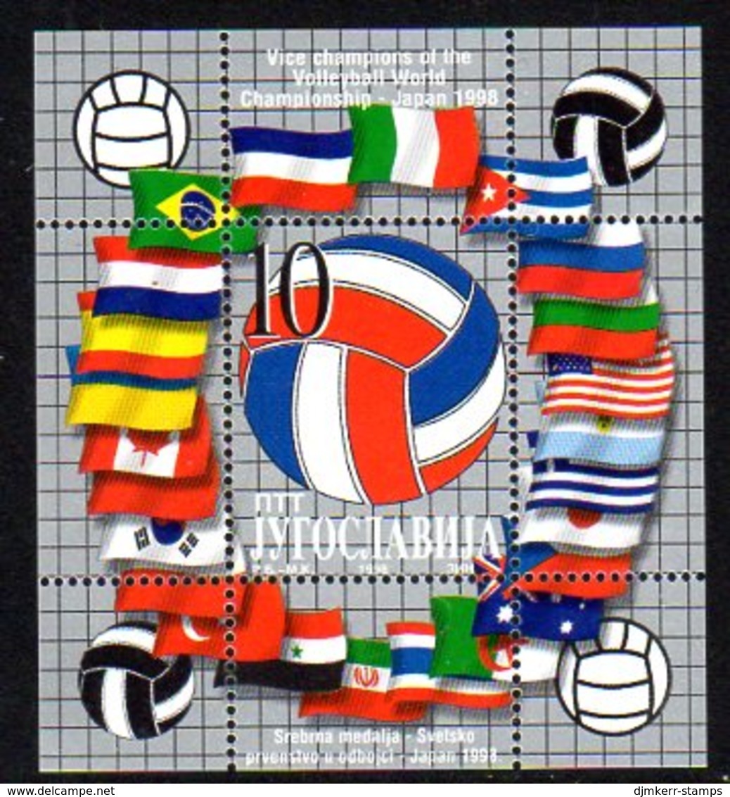 YUGOSLAVIA 1998 Volleyball Silver Medal Block MNH / **.  Michel Block 48 - Blocchi & Foglietti