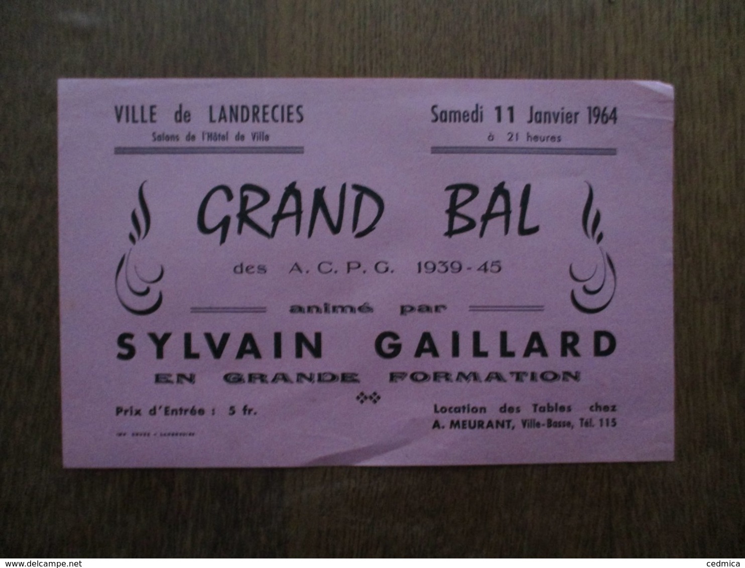 LANDRECIES 11 JANVIER 1964 DES A.C.P.G. 1939-45 ANIME PAR SYLVAIN GAILLARD EN GRANDE FORMATION - Programmes