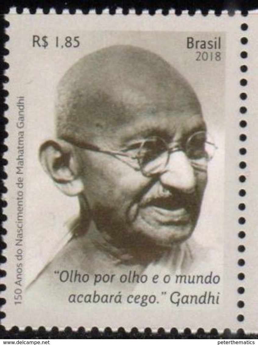 BRAZIL , 2018, MNH, GANDHI, 1v - Mahatma Gandhi