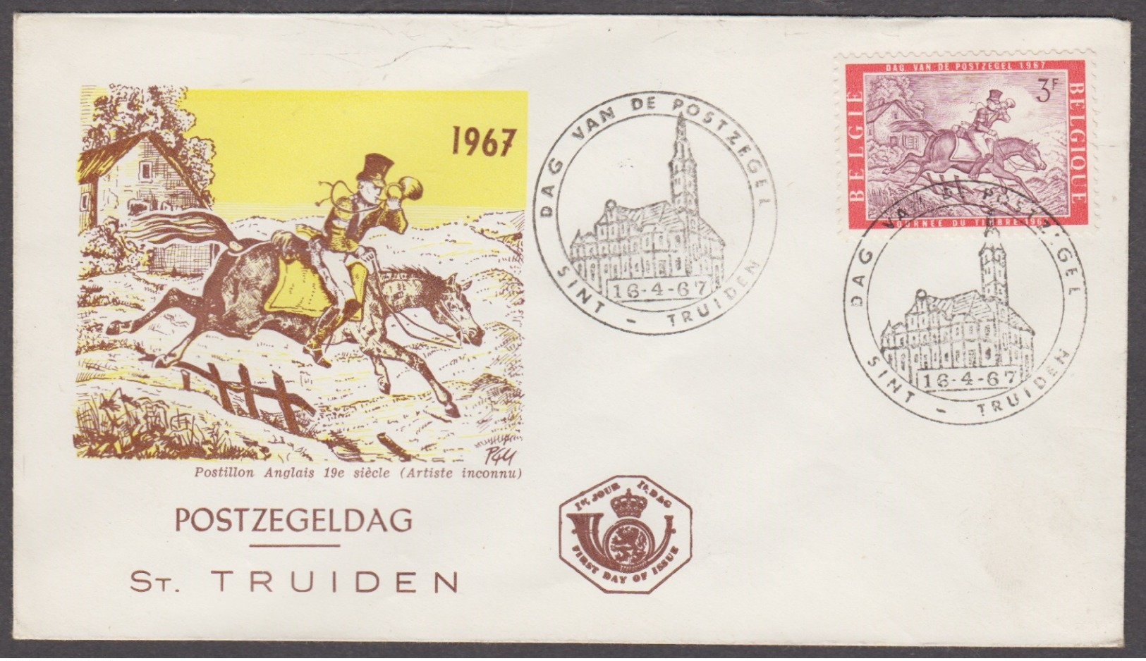 1967. Twee FDC. N° 1413. Dag Van De Postzegel. Marcienne-Au-Pont & Sint-Truiden - 1961-1970