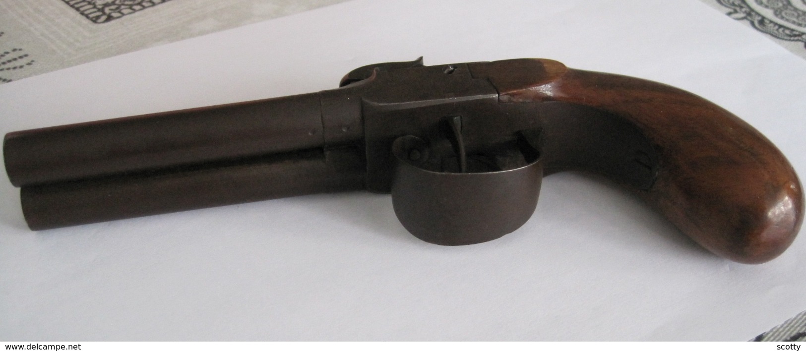 Petit Pistolet à Piston De Voyage, à Canon Double, Calibre 10 Mm à Restaurer. - Armes Neutralisées