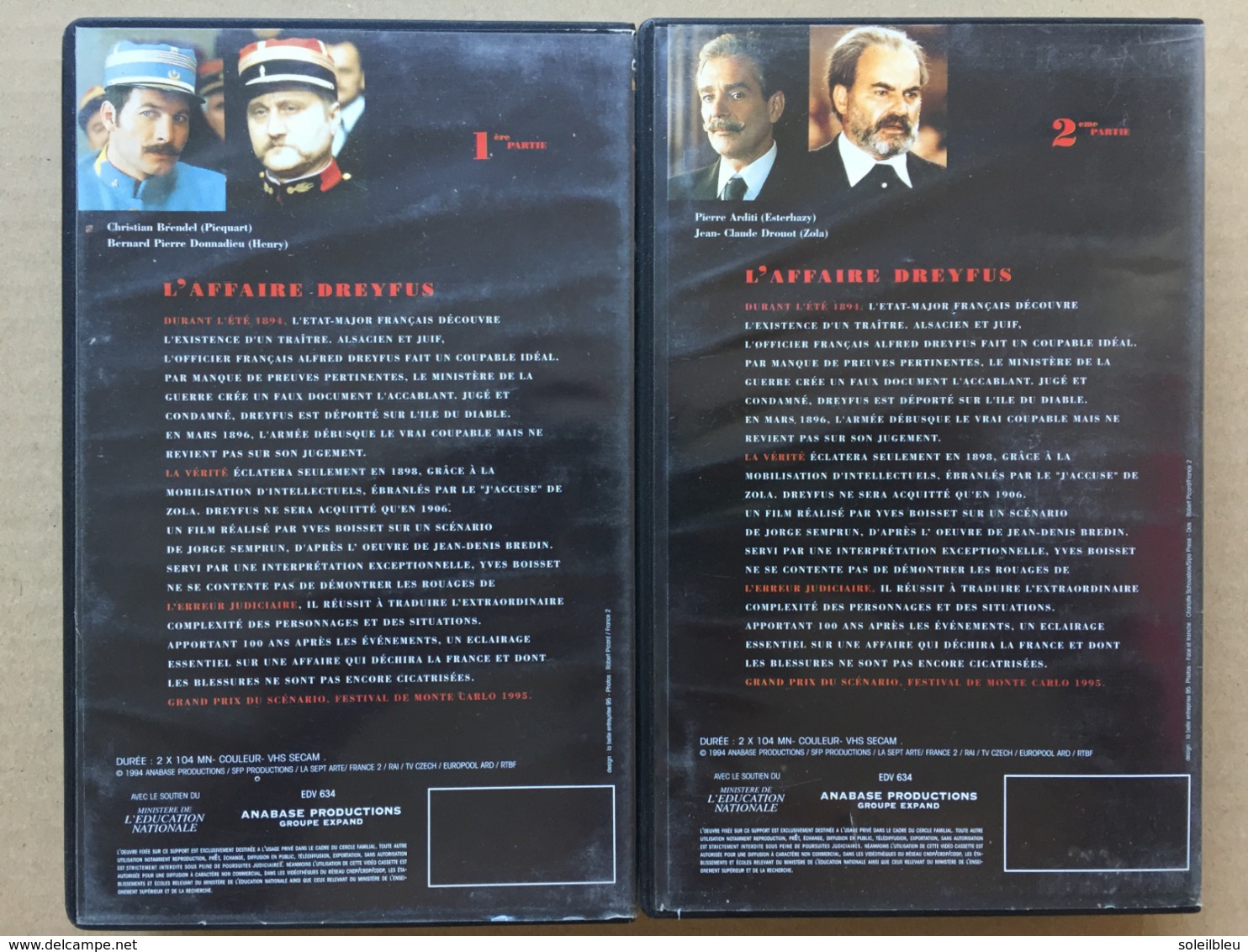 Intégrale En 2 Vhs L'AFFAIRE DREYFUS Yves Bousset Thiérry Frémont Arditi - Historia