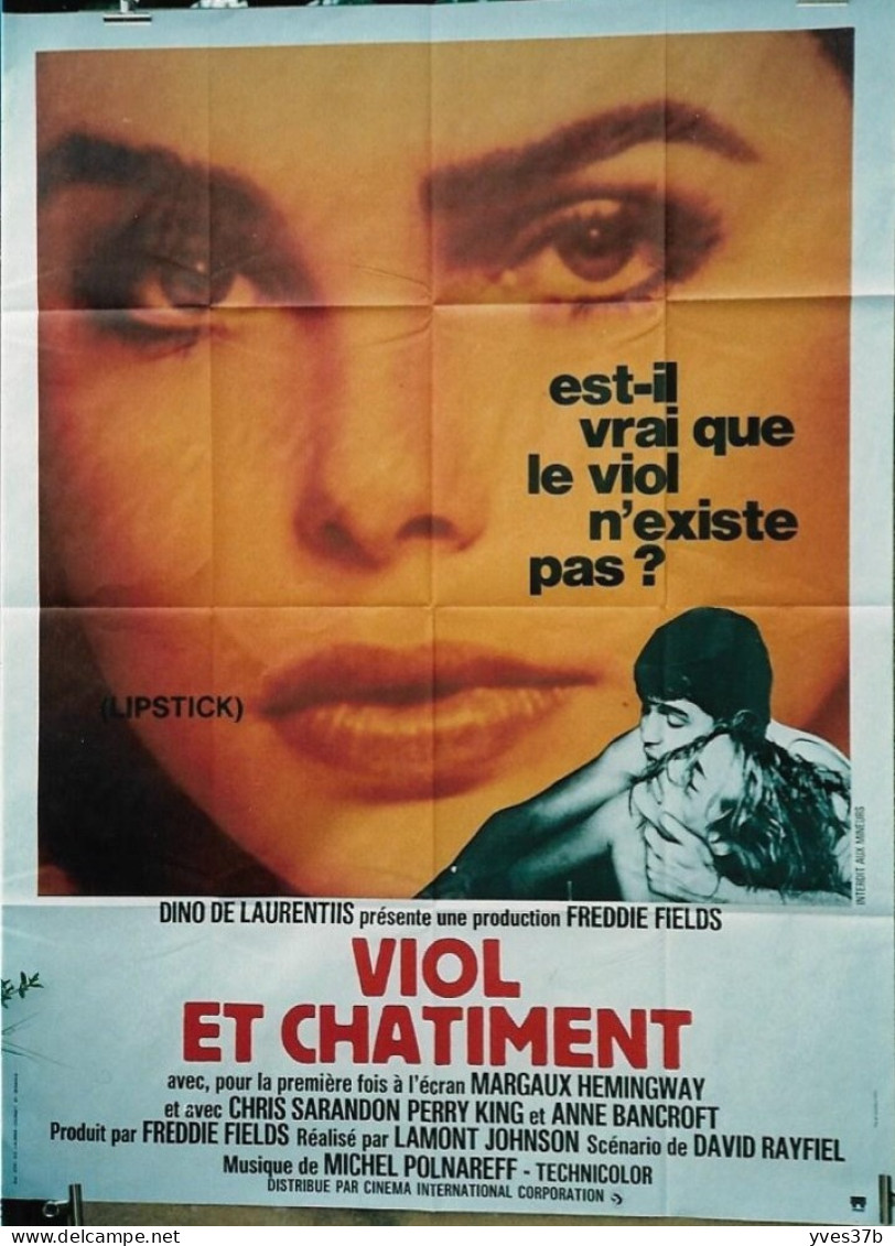 "Viol Et Chatiment" Margaux Hemingway, C. Saradon...1976 - Affiche 120x160 - TTB - Posters