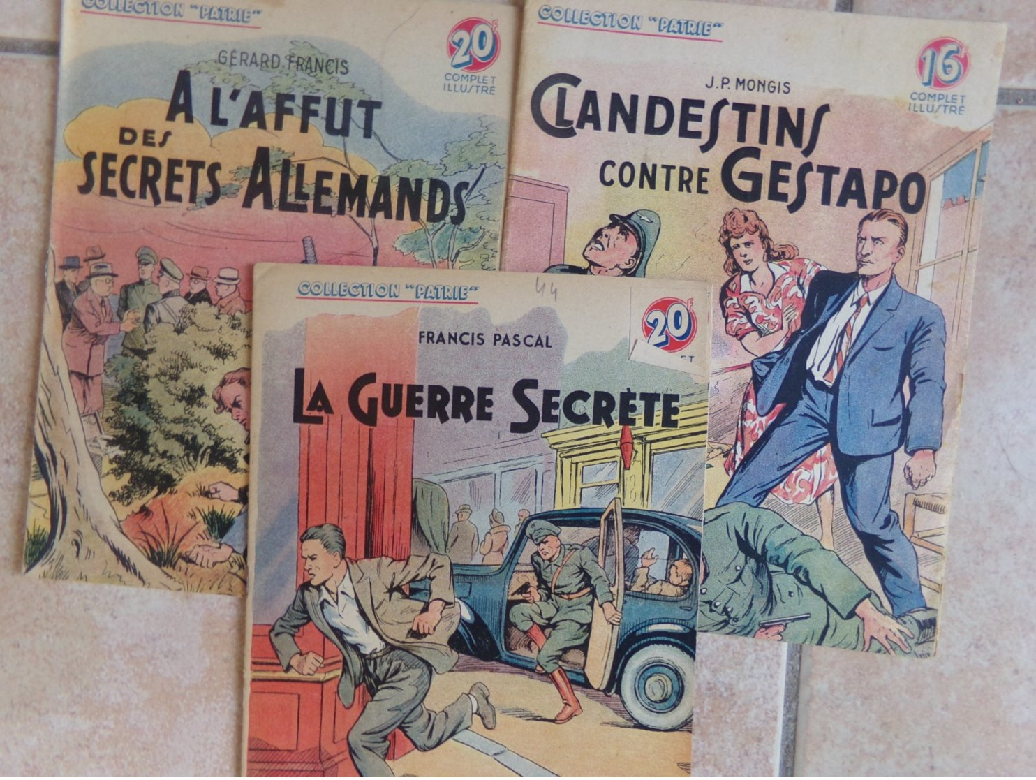 Lot 3  Espionages Gestapo Secrets Alemand   Collection Patrie 1939 1940 Guerre  Amerique  éditions Rouff - Francese