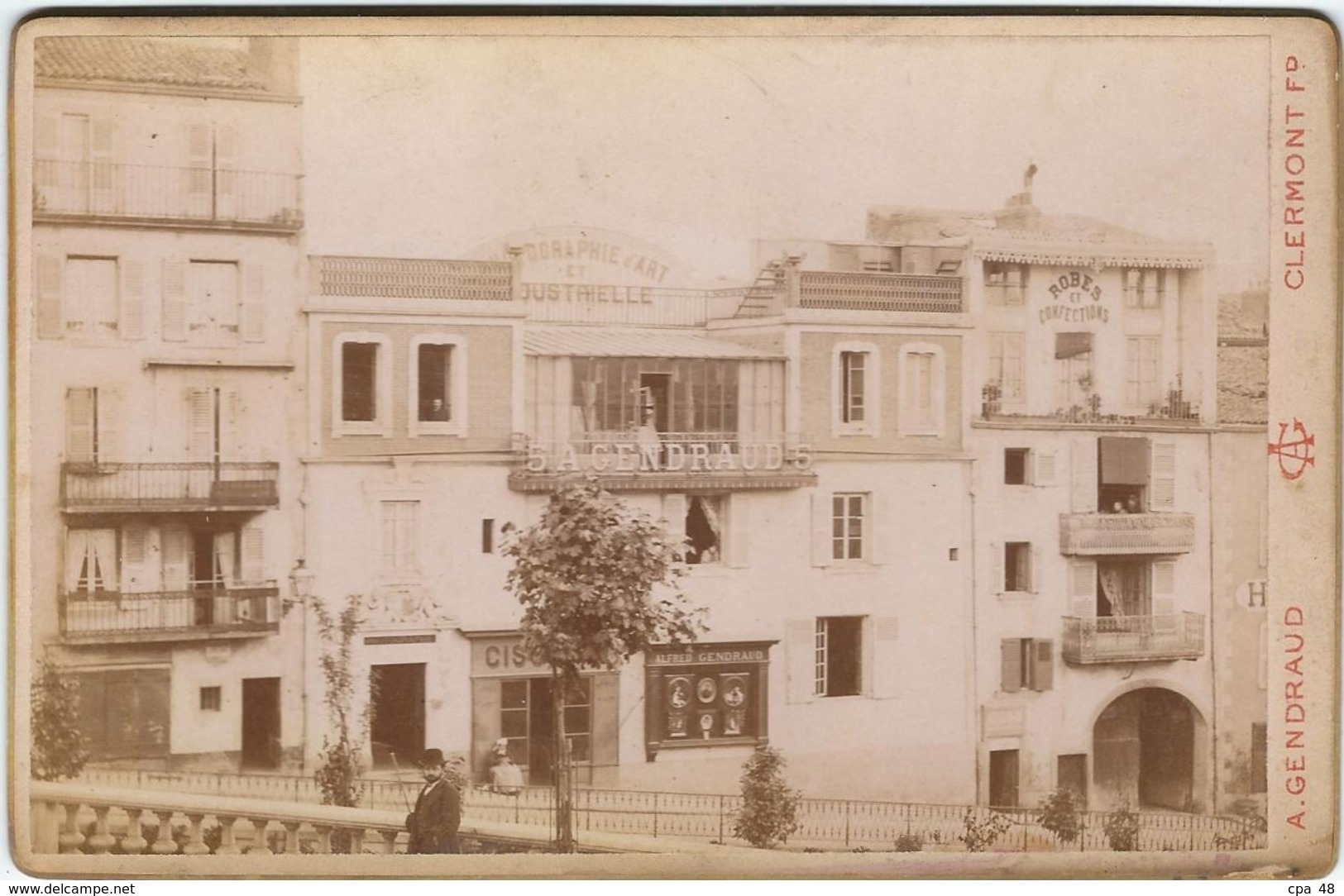 PUY DE DOME : Clermont Ferrand, Photo( Tirage Albuminé Sur Carton) Magasin A. Gendraud, 5 Rue D'Assas... RARE... - Clermont Ferrand