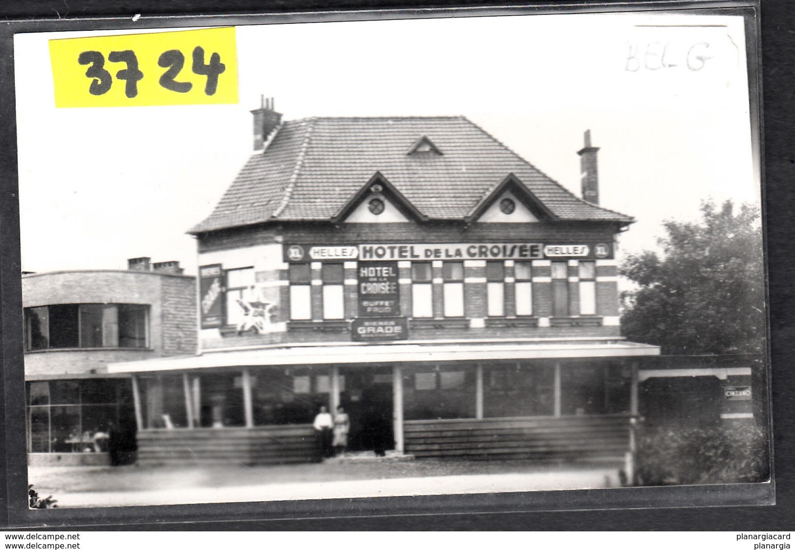 10993 BELGIQUE  AK PC CARTE PHOTO3724 GEMBLOUX HOTEL DE LA CROISEE CAFE NC TTB - Gembloux