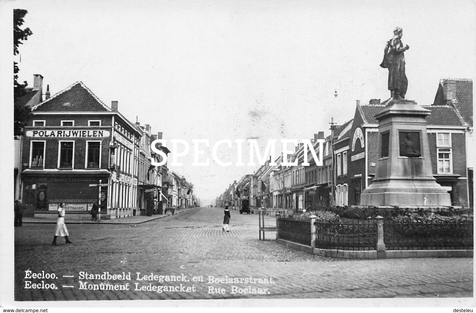 Fotokaart Standbeeld Ledeganck En Boelaerstraat - Eecloo - Eeklo - Eeklo