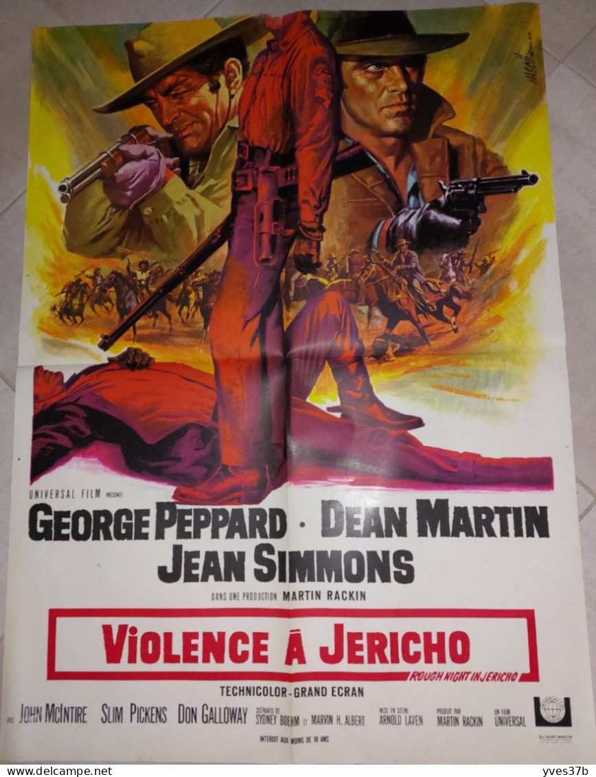 Violence à Jericho G. Peppard, Dean Martin, J. Simmons.1967 - Affiche 60x80 -TTB - Plakate & Poster