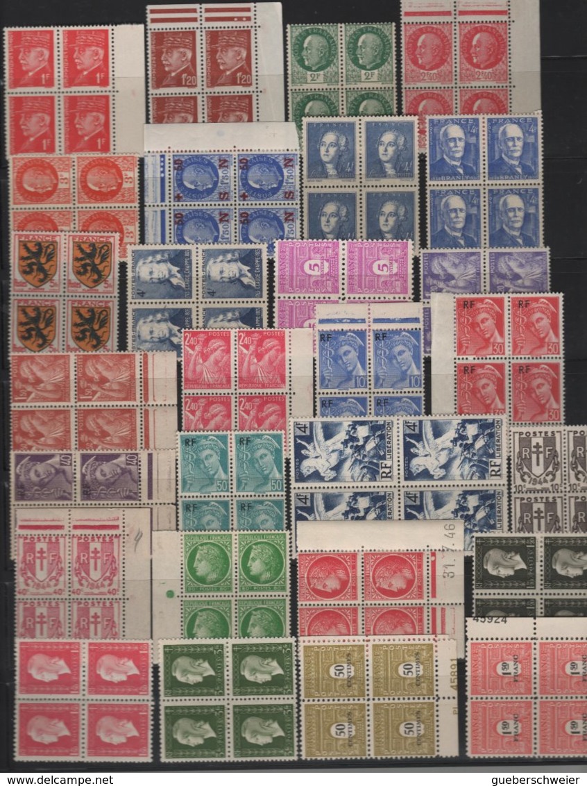 FR 1052 - FRANCE Lot De 80 Blocs De 4 Neufs Dont Coins Datés Et Bords De Feuilles Neufs** 1er Choix Côte + 160 € - Collections