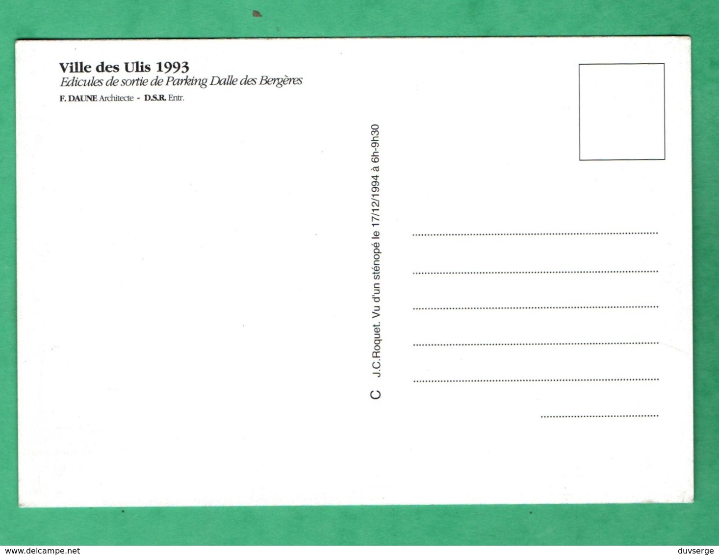 91 Essonne Les Ulis Vu D ' Un Stenopé Le 17 Decembre 1994 (carte Format 9,8cm X 14cm ) - Les Ulis