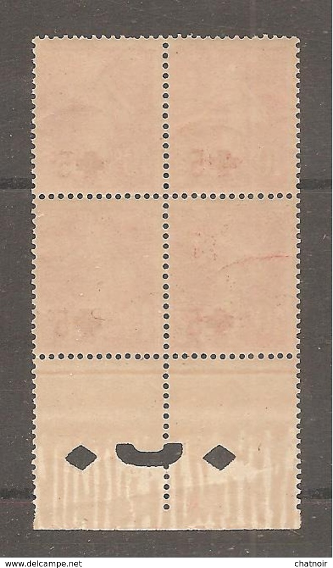 Bloc De 4  Bord De Feuille  10c + 5c  Semeuse - 1906-38 Semeuse Con Cameo