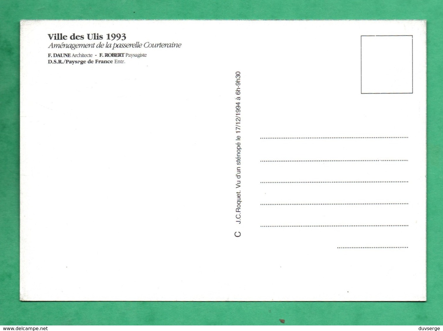 91 Essonne Les Ulis Vu D ' Un Stenopé Le 17 Decembre 1994 (carte Format 9,8cm X 14cm ) - Les Ulis
