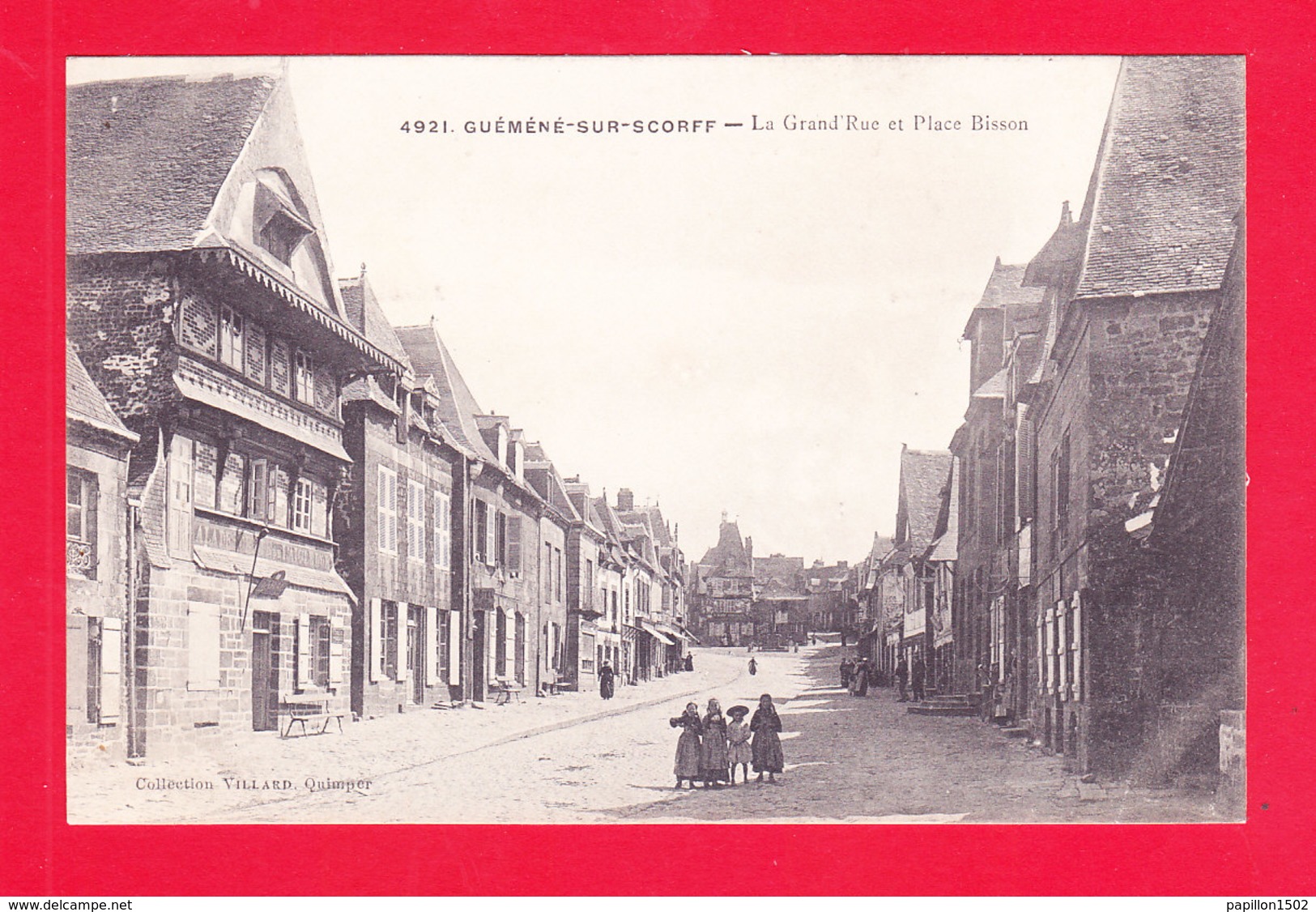 F-56-Guemene Sur Scorff-07Ph101  La Grand'rue Et Place Bisson, Cpa BE - Guemene Sur Scorff