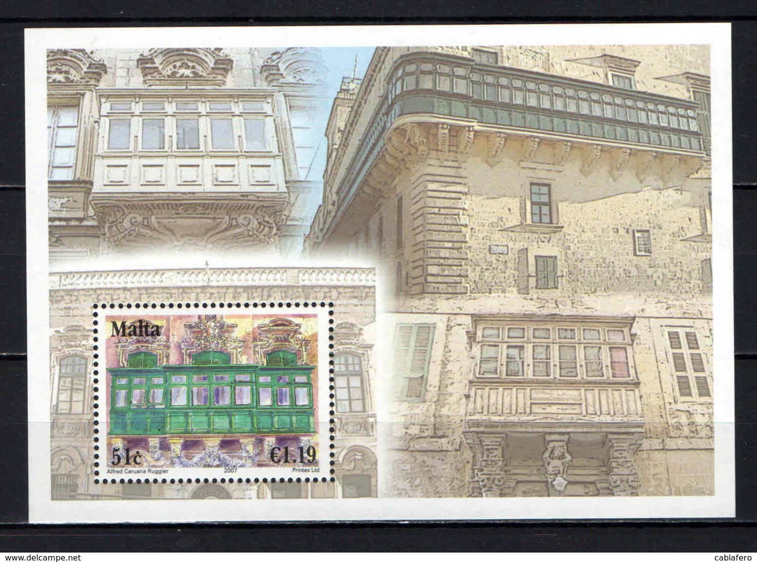 MALTA - 2007 - BALCONI DI MALTA - MALTA BALCONIES - SOUVENIR SHEET - MNH - Malta