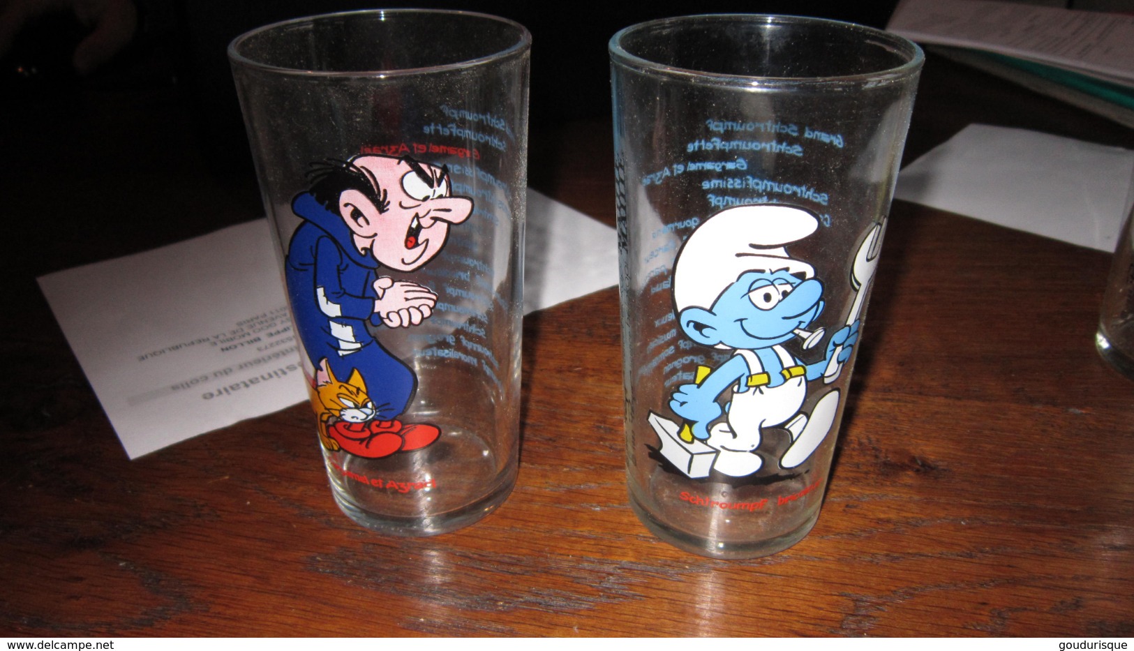 LES SCHTROUMPFS 2 VERRES LONG DRINK 1983 SCHTROUMPF   PEYO - Schtroumpfs, Les - Los Pitufos