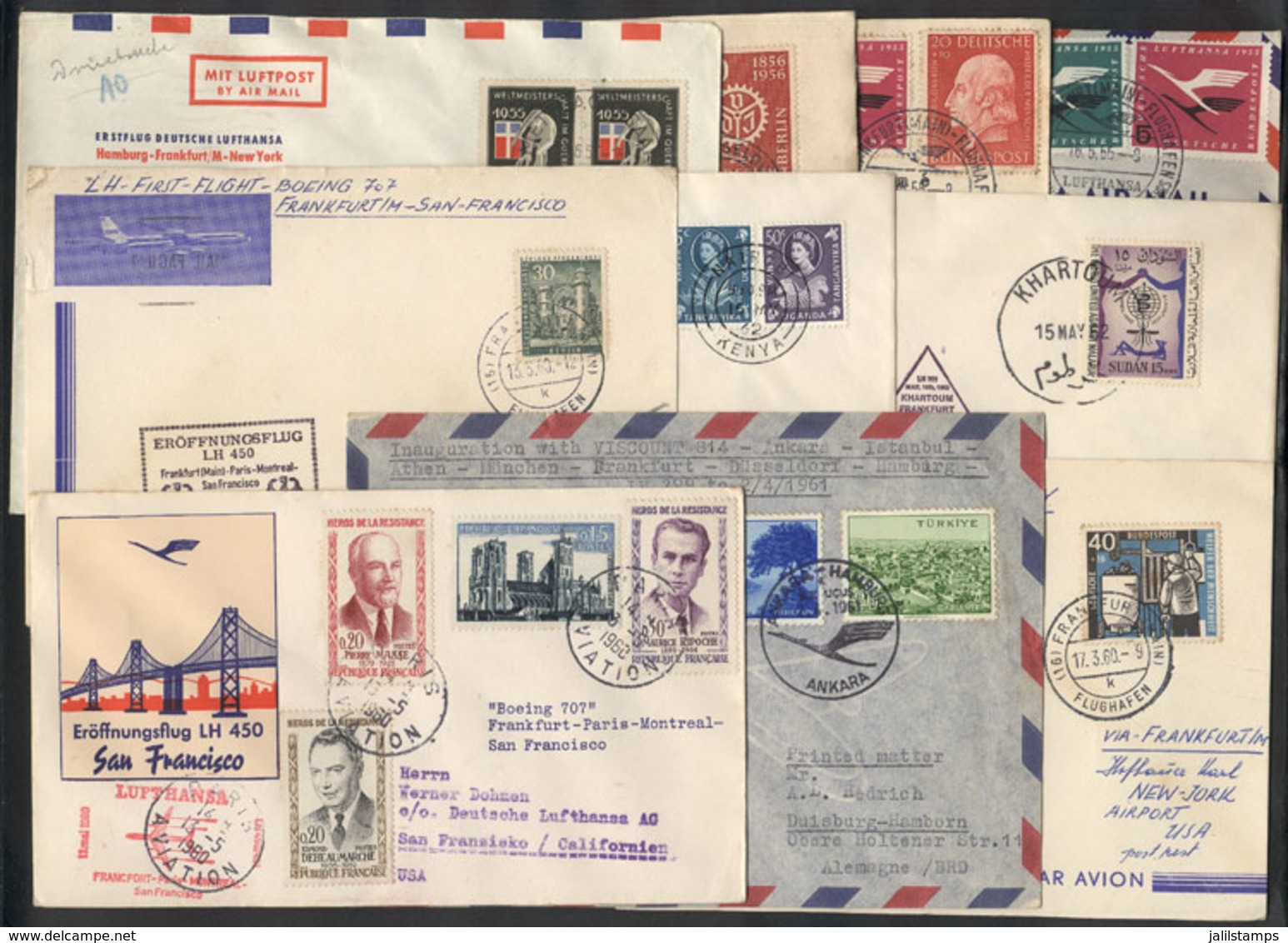 WEST GERMANY: Over 100 Covers, Mostly FIRST FLIGHTS And Special Flights Of 1950s/60s, Almost All Of LUFHANSA Airline, VF - Storia Postale