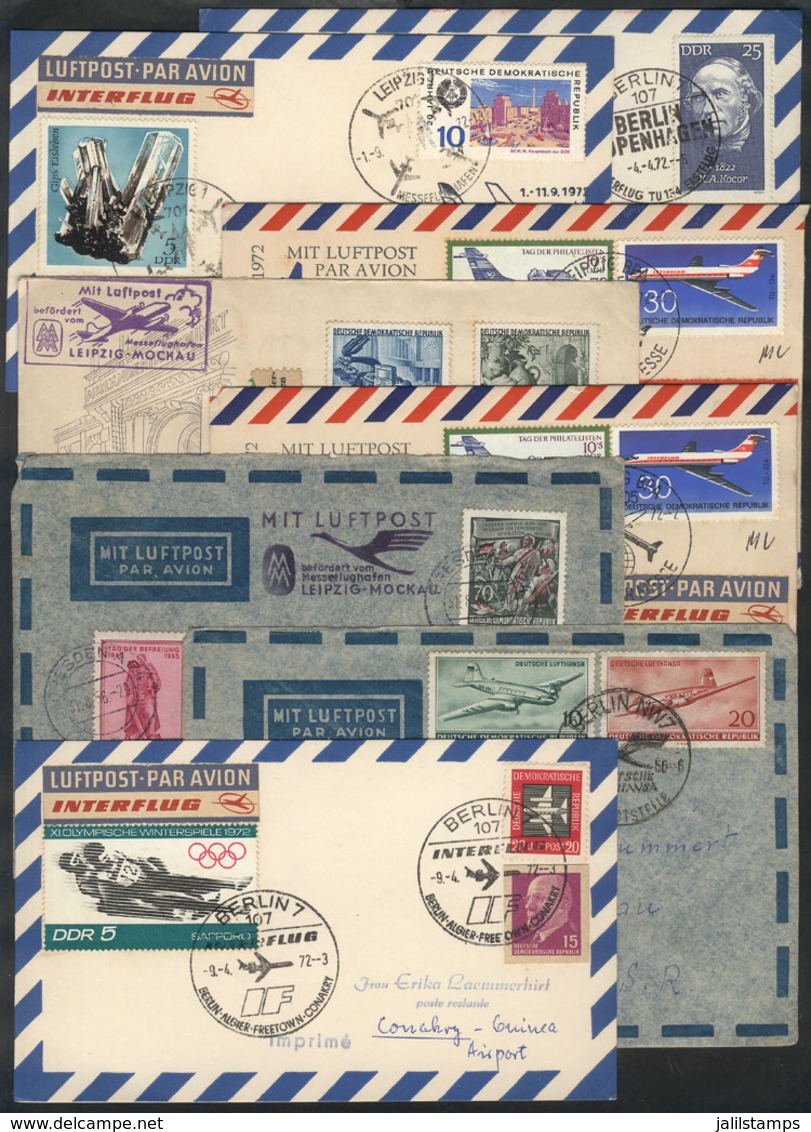 EAST GERMANY: Over 75 Covers, Mostly FIRST FLIGHTS And Special Flights Of 1960s/70s, VF General Quality! IMPORTANT: Plea - Covers & Documents