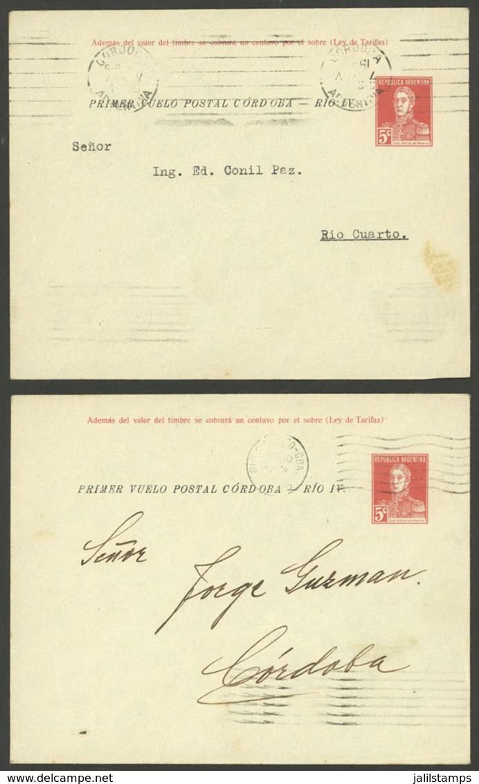 ARGENTINA: 7/MAY/1925 Córdoba - Rio Cuarto, Inaugural Flight For Services By Lloyd Aereo Córdoba, Plus Another Cover Of  - Cartas