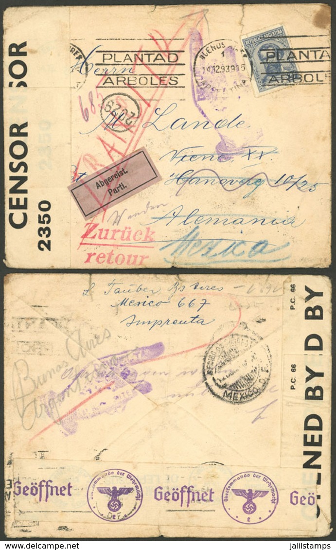 ARGENTINA: 14/DE/1939 Buenos Aires - Germany, Cover Sent By A Person Who Lived At 667 Mexico Street In Buenos Aires, On  - Briefe U. Dokumente