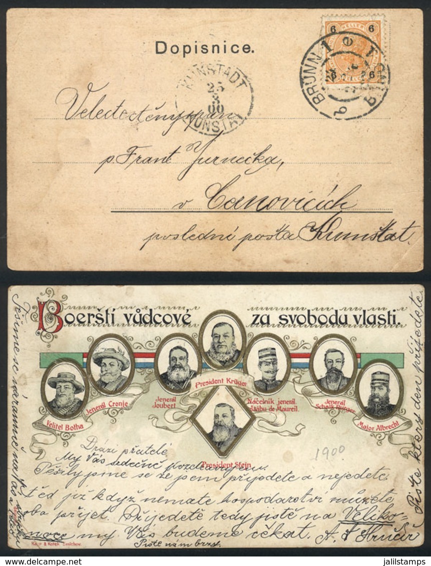 AUSTRIA: Very Nice Political PC Franked With 6h. And Sent From Brunn To Kunstadt On 23/MAR/1900, VF! - Briefe U. Dokumente