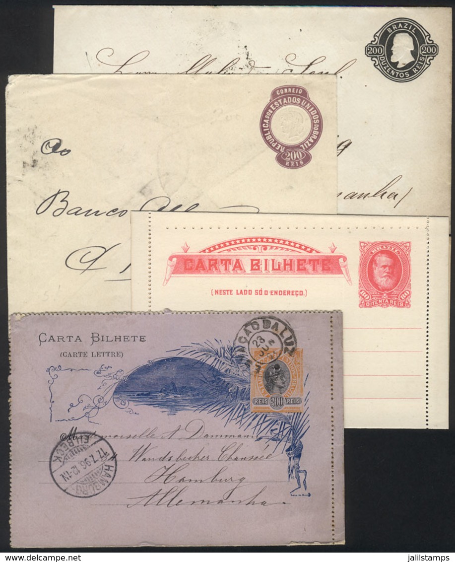 BRAZIL: Lot Of 2 Old Covers + 2 Lettercards, VF Quality, Low Start! - Entiers Postaux