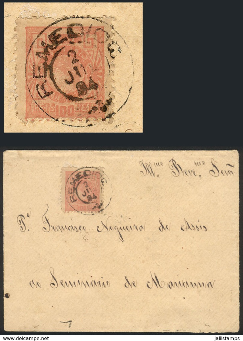 BRAZIL: Cover Franked With 100Rs., Sent From REMEDIOS To Minas Gerais On 2/JUL/1894, VF! - Préphilatélie