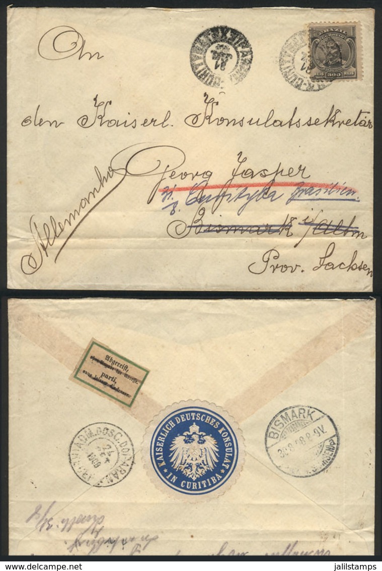 BRAZIL: Cover Sent From Curitiba To Germany On 31/JUN/1908 And RETURNED TO SENDER, Bearing A Nice Seal Of The German Con - Vorphilatelie
