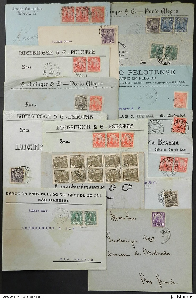 BRAZIL: 15 Covers Posted Approx. Between 1914 / 1917, With Handsome And Interesting Postages, Low Start! - Préphilatélie