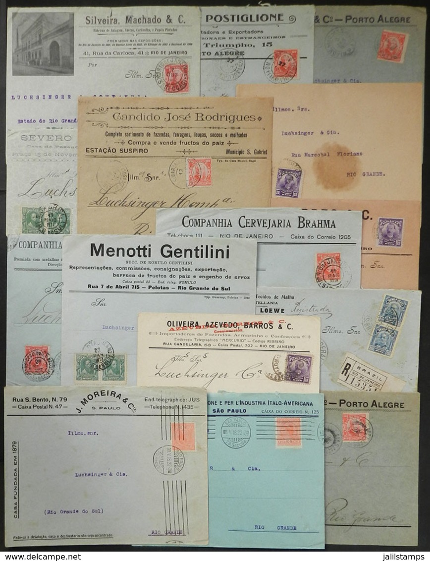 BRAZIL: Circa 1915 To 1925: 15 Used Covers With Nice Commercial Cachets (some With Advertising On Back), Very Thematic ( - Prephilately