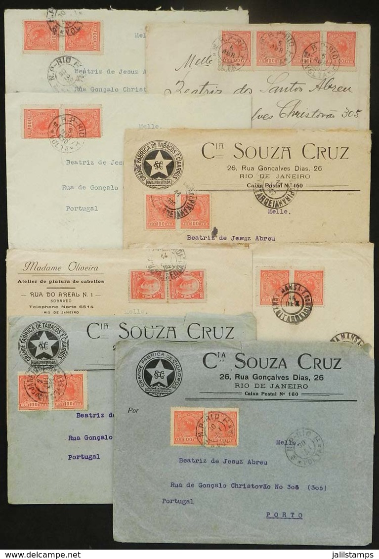 BRAZIL: 8 Covers Used Between 1920 And 1921, With Interesting Postmarks Of RIO DE JANEIRO, Very Nice Group For The Speci - Préphilatélie