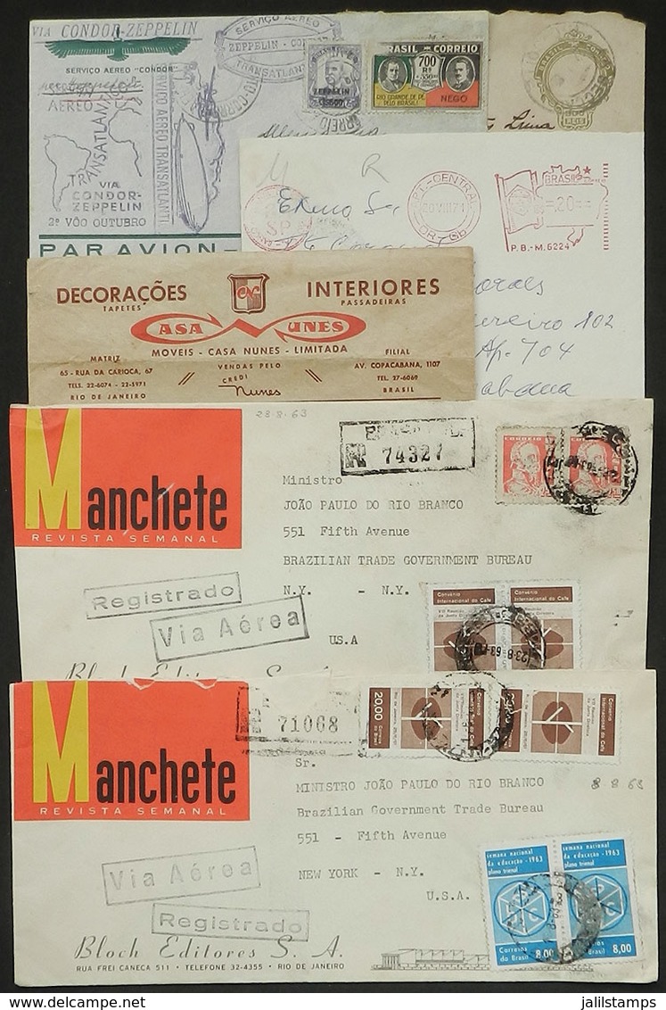 BRAZIL: 6 Interesting Covers Posted Between 1932 And 1963, Some With Defects, Low Start! - Prephilately