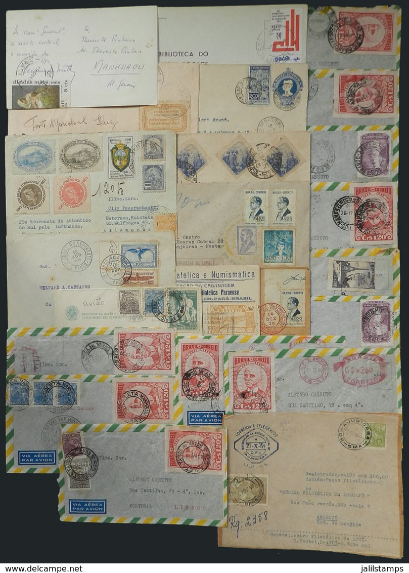 BRAZIL: 23 Covers Or Cards With Postages That Include Commemorative Stamps, Some Very Interesting, Fine General Quality, - Prefilatelia