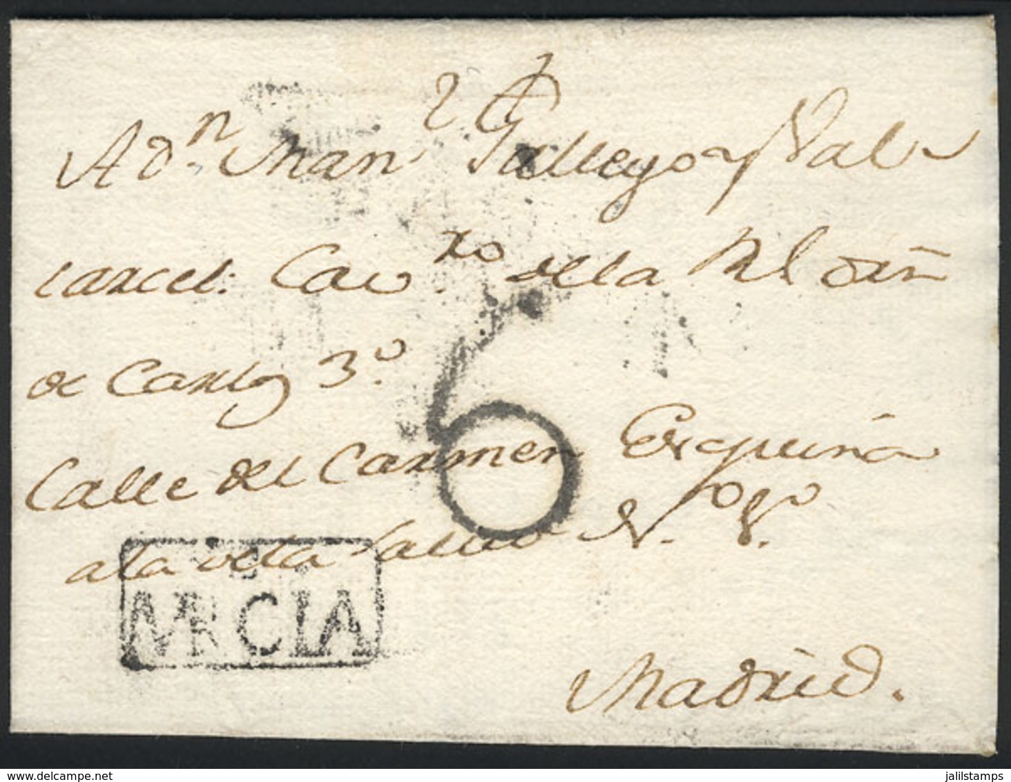 SPAIN: 28/MAY/1793 MURCIA To Madrid, Entire Letter Of Excellent Quality, Market Value US$50 Or More! - ...-1850 Préphilatélie