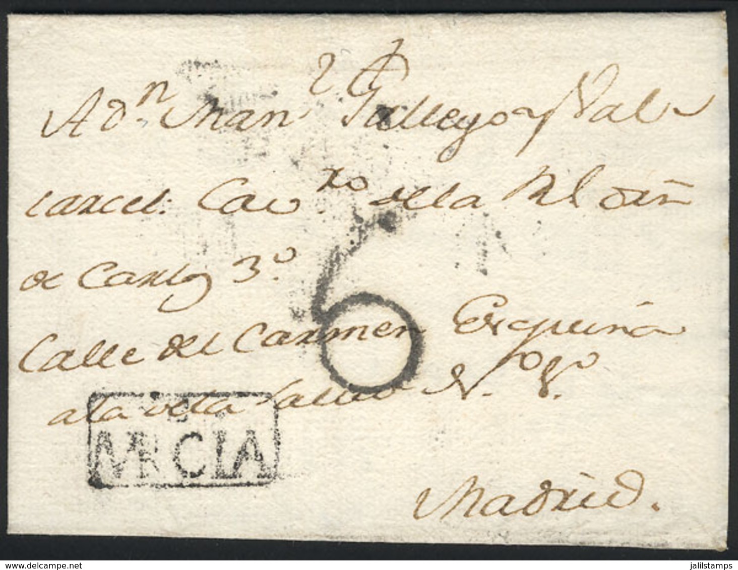 SPAIN: 28/MAY/1793 MURCIA To Madrid, Entire Letter Of Excellent Quality, Market Value US$50 Or More! - ...-1850 Prefilatelia