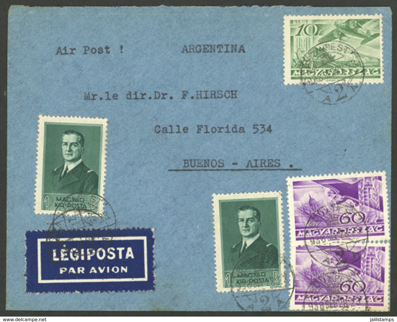 HUNGARY: 28/SE/1938 Budapest - Argentina, Airmail Cover With Nice Postage, VF Quality! - Storia Postale