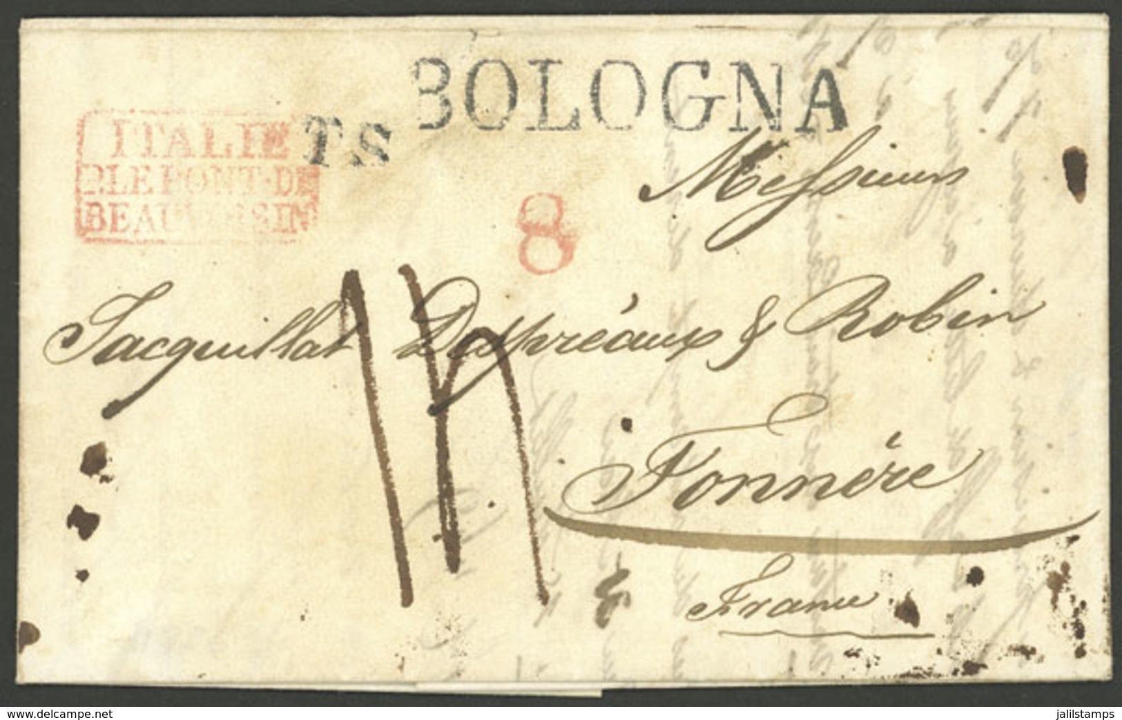 ITALY: Entire Letter Sent From BOLOGNA To France On 31/DE/1836, VF Quality! - 1. ...-1850 Prephilately