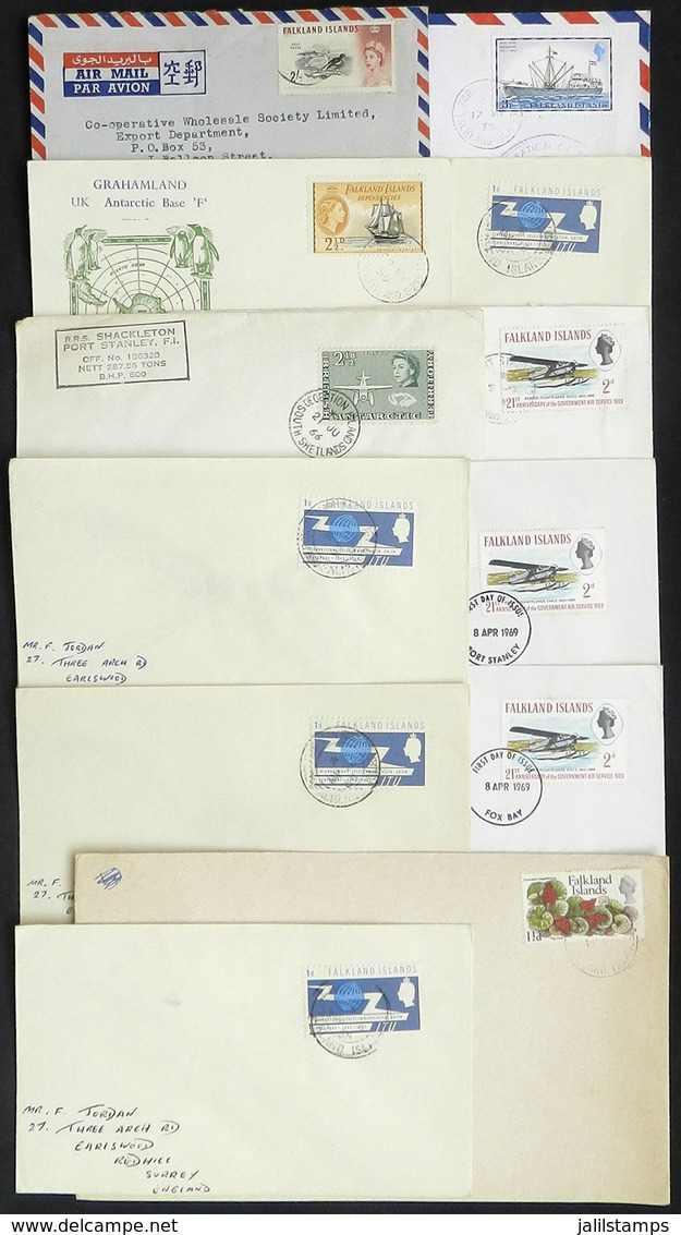 FALKLAND ISLANDS (MALVINAS): 12 Varied Covers, VF General Quality, Low Start. IMPORTANT: Please View ALL The Photos Of T - Falkland