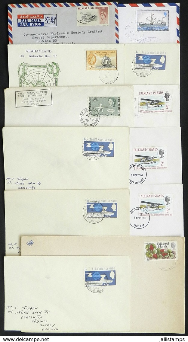 FALKLAND ISLANDS (MALVINAS): 12 Varied Covers, VF General Quality, Low Start. IMPORTANT: Please View ALL The Photos Of T - Islas Malvinas